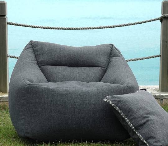 MM Linen - Kalo Charcoal Outdoor Bean Chair - Unfilled